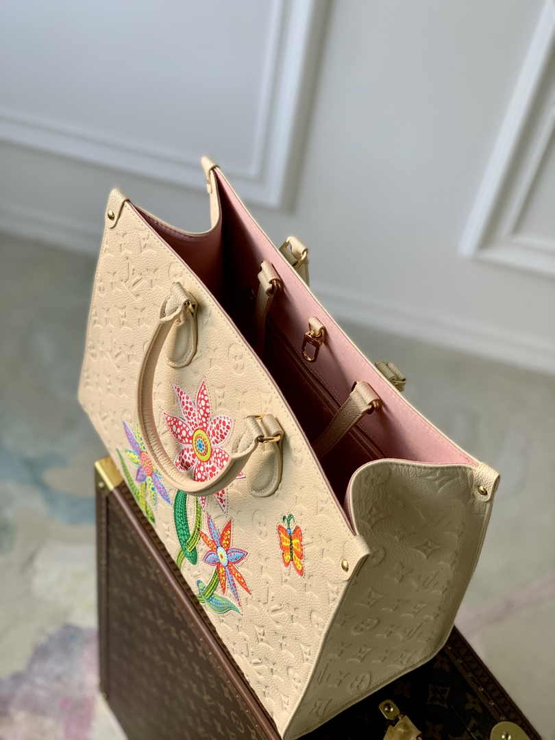 Louis Vuitton LV x YK OnTheGo MM Bag M46416 Beige Leather - Default Title - View 7