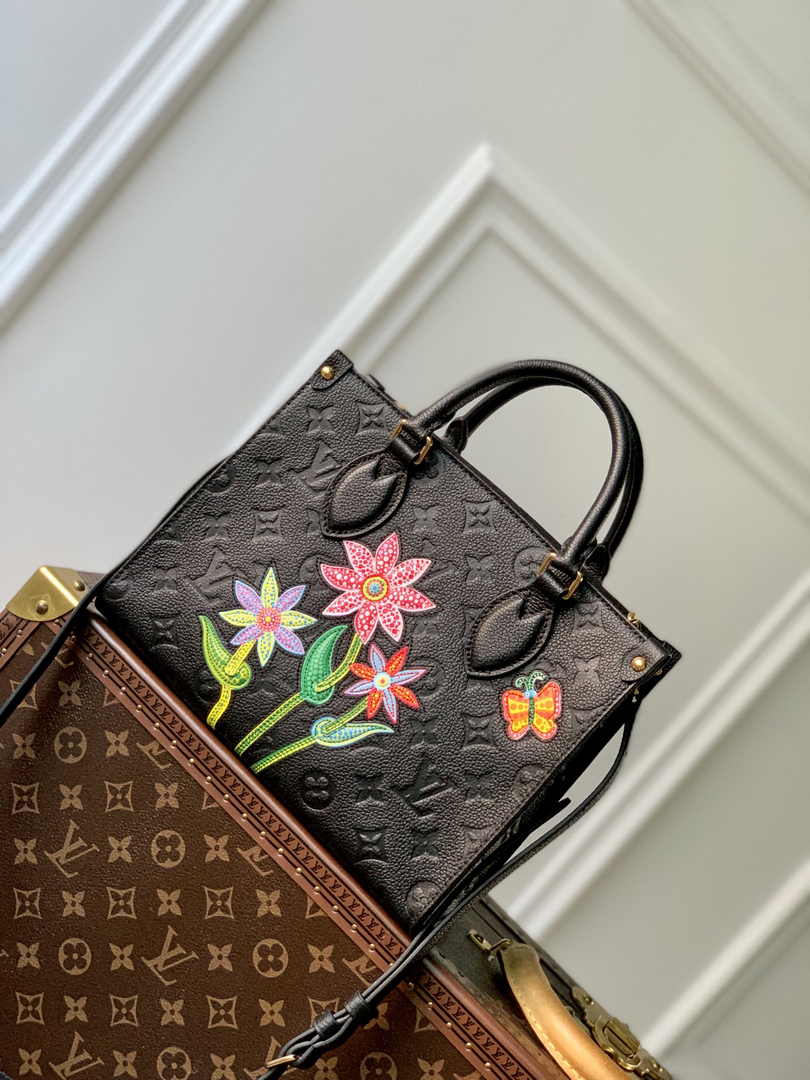 Louis Vuitton LV x YK OnTheGo PM Bag M21732 Black Leather - Default Title - View 1