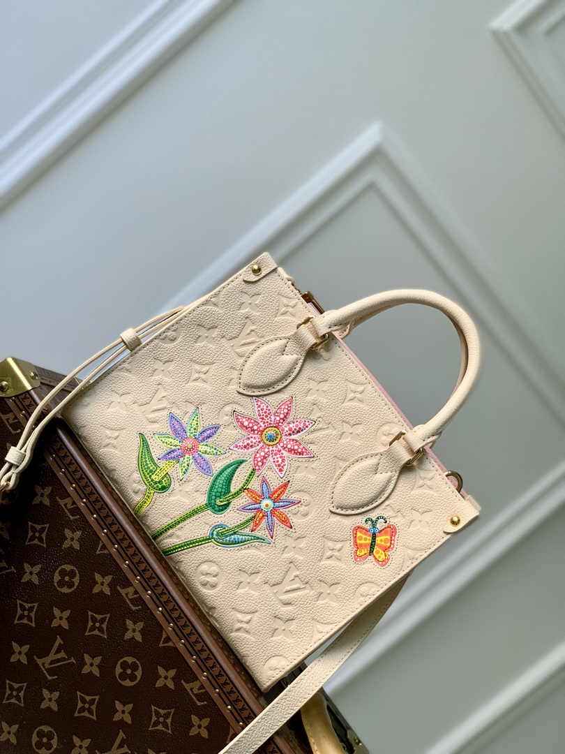 Louis Vuitton LV x YK OnTheGo PM Bag M21732 Beige Leather - Default Title - View 1