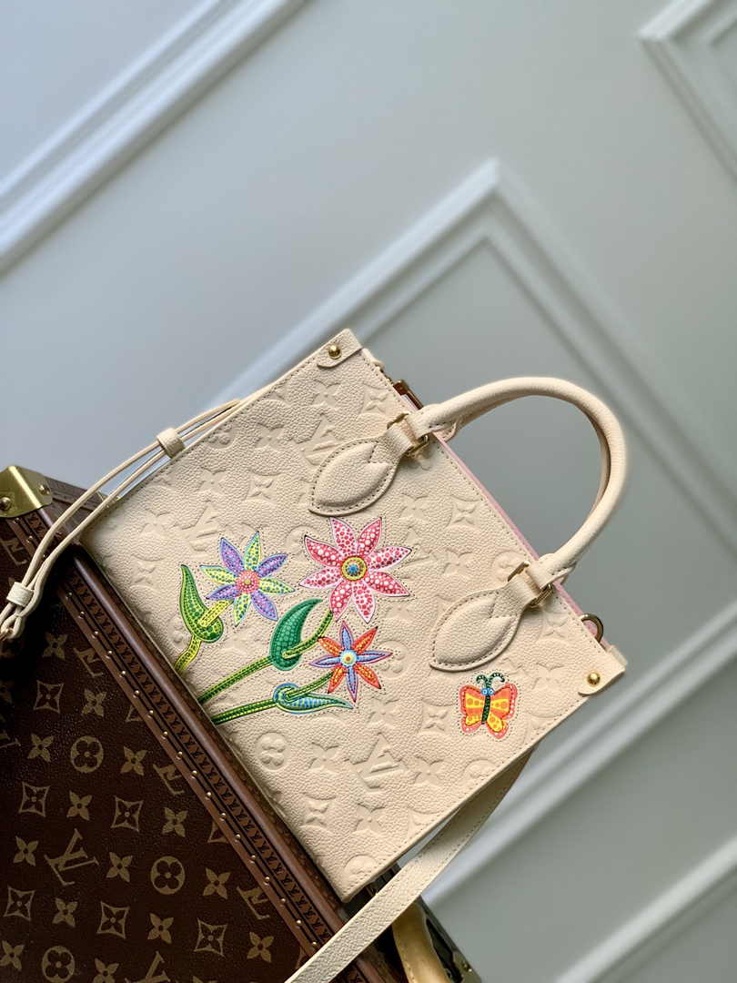Louis Vuitton LV x YK OnTheGo PM Bag M21732 Beige Leather - Default Title - View 1