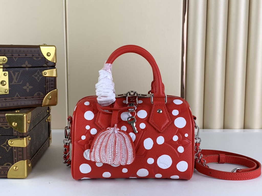 Louis Vuitton LV x YK Speedy Bandoulière 20 M46411 Red Monogram Empreinte