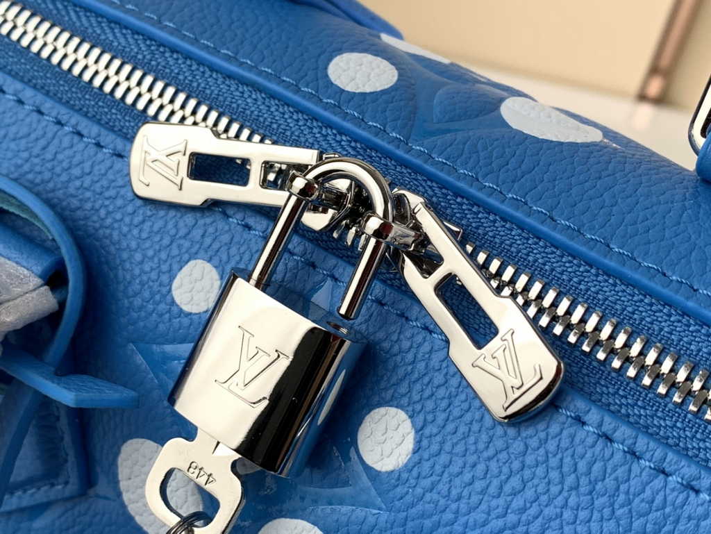 Louis Vuitton LV x YK Speedy Bandoulière 20 M46425 Blue Monogram Empreinte