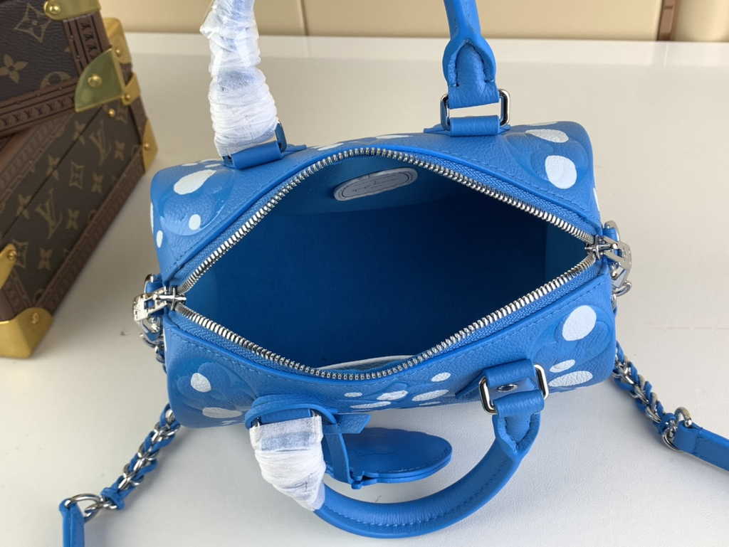 Louis Vuitton LV x YK Speedy Bandoulière 20 M46425 Blue Monogram Empreinte