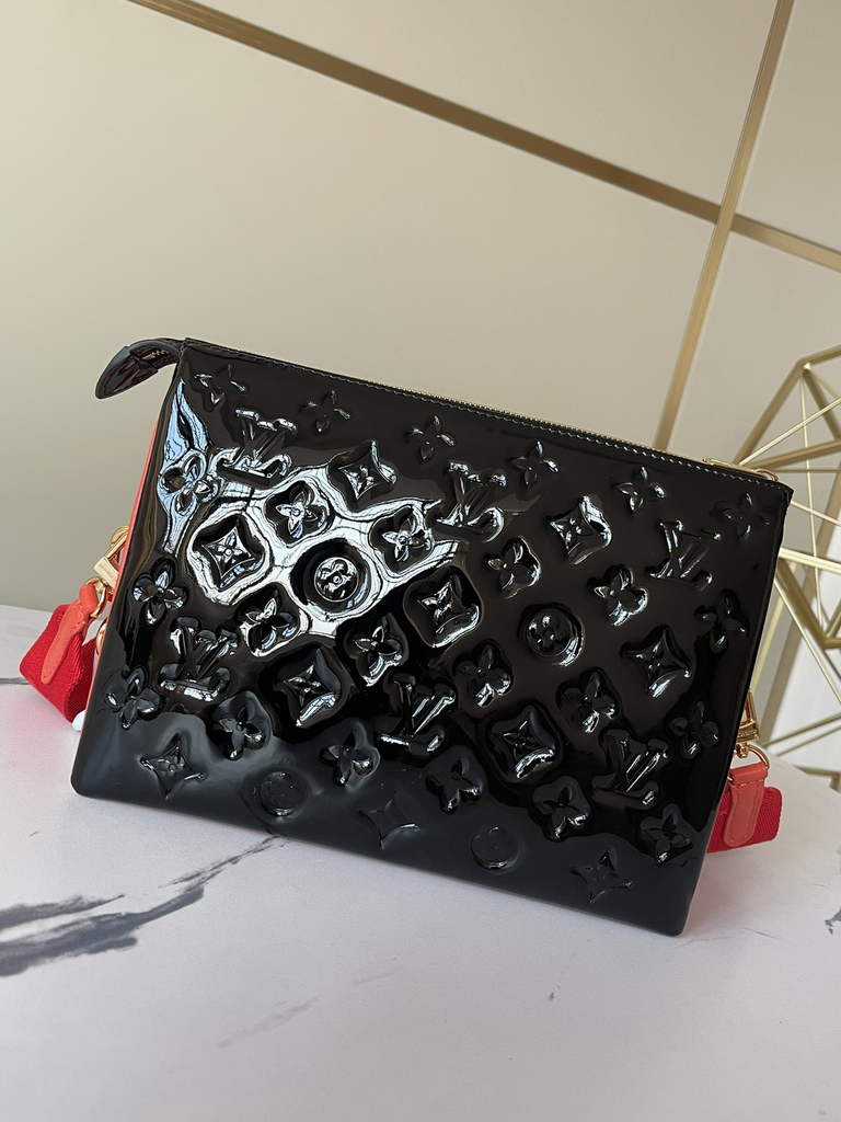 Louis Vuitton M20369 Coussin MM Handbags patent calfskin Black Red - Default Title - View 4
