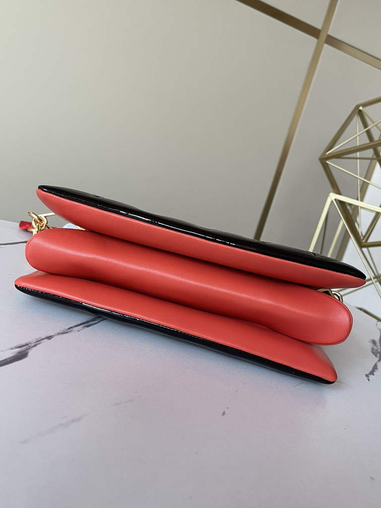 Louis Vuitton M20369 Coussin MM Handbags patent calfskin Black Red - Default Title - View 5