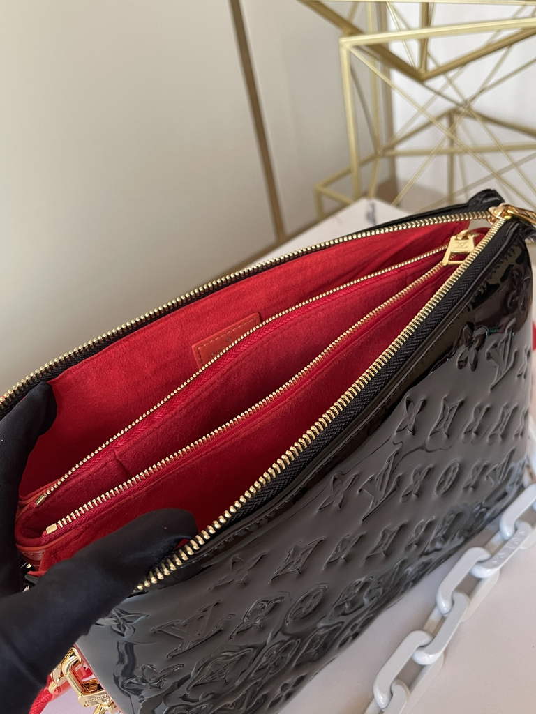 Louis Vuitton M20369 Coussin MM Handbags patent calfskin Black Red - Default Title - View 8