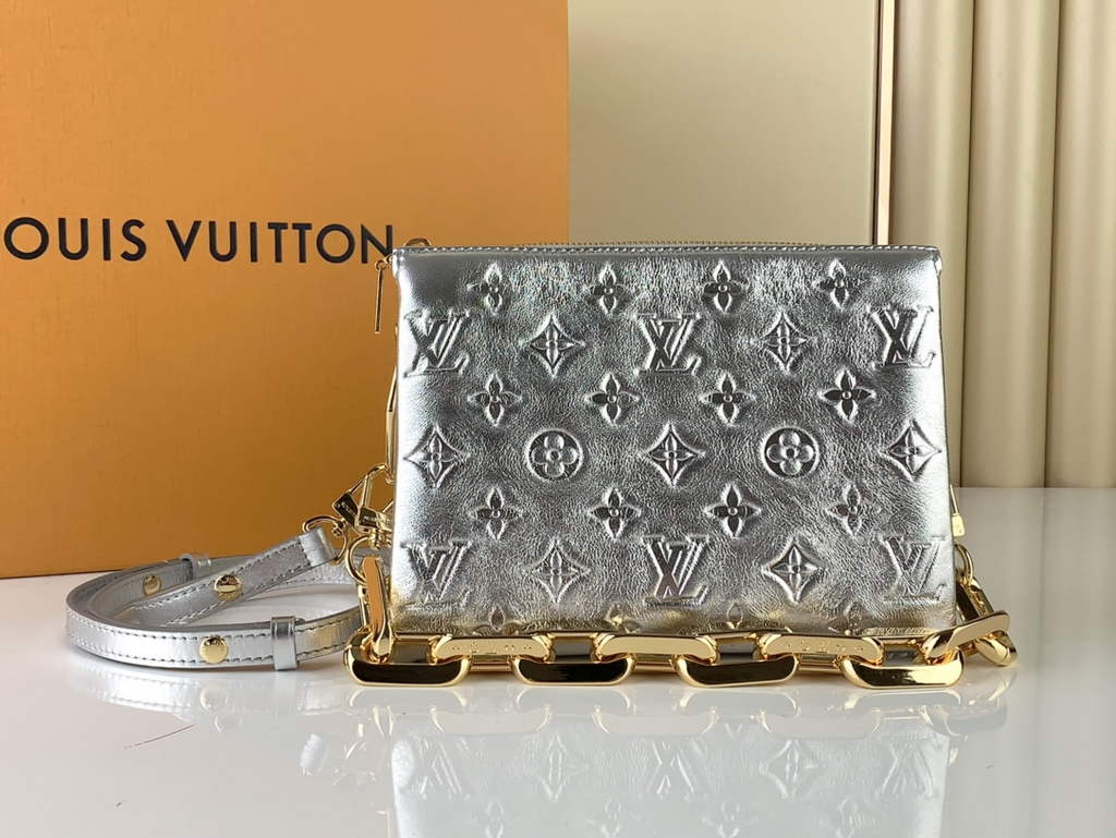Louis Vuitton M20567 Coussin BB Handbag Calfskin Leather Silver - Default Title - View 1