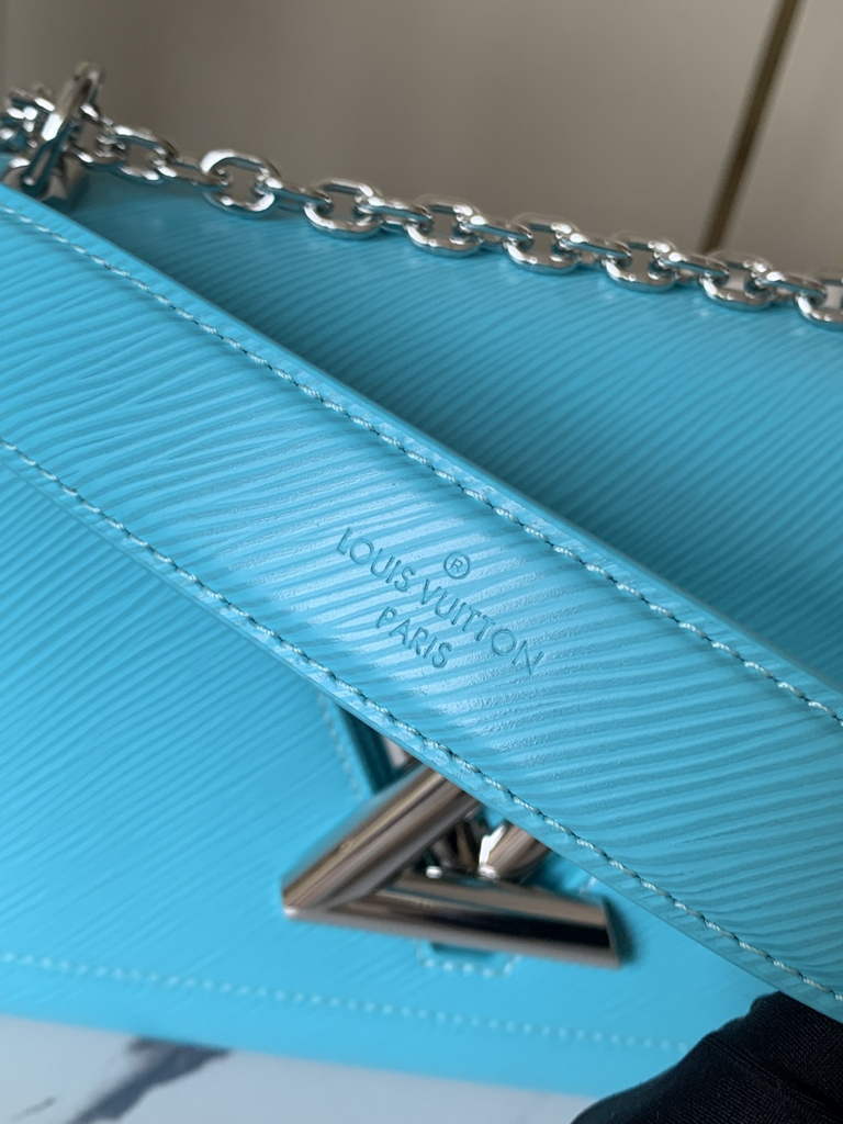 Louis Vuitton M20627 Twist MM Bag Epi Leather Blue