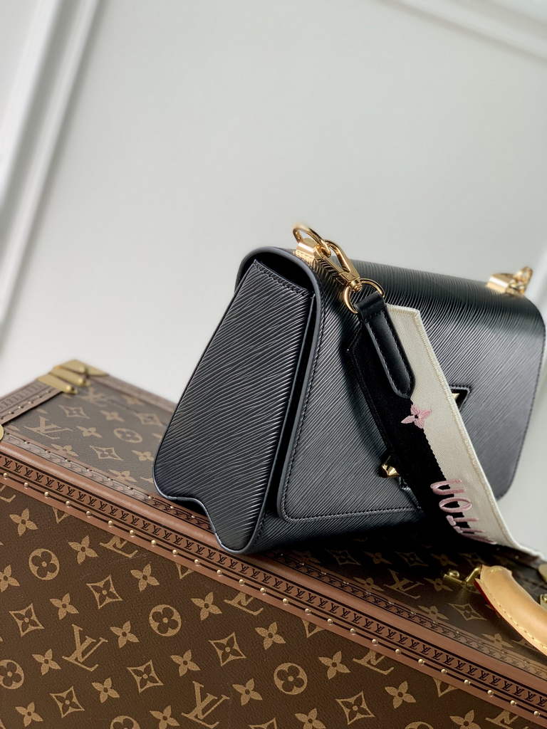 Louis Vuitton M20680 Twist MM Bag Epi Leather Black