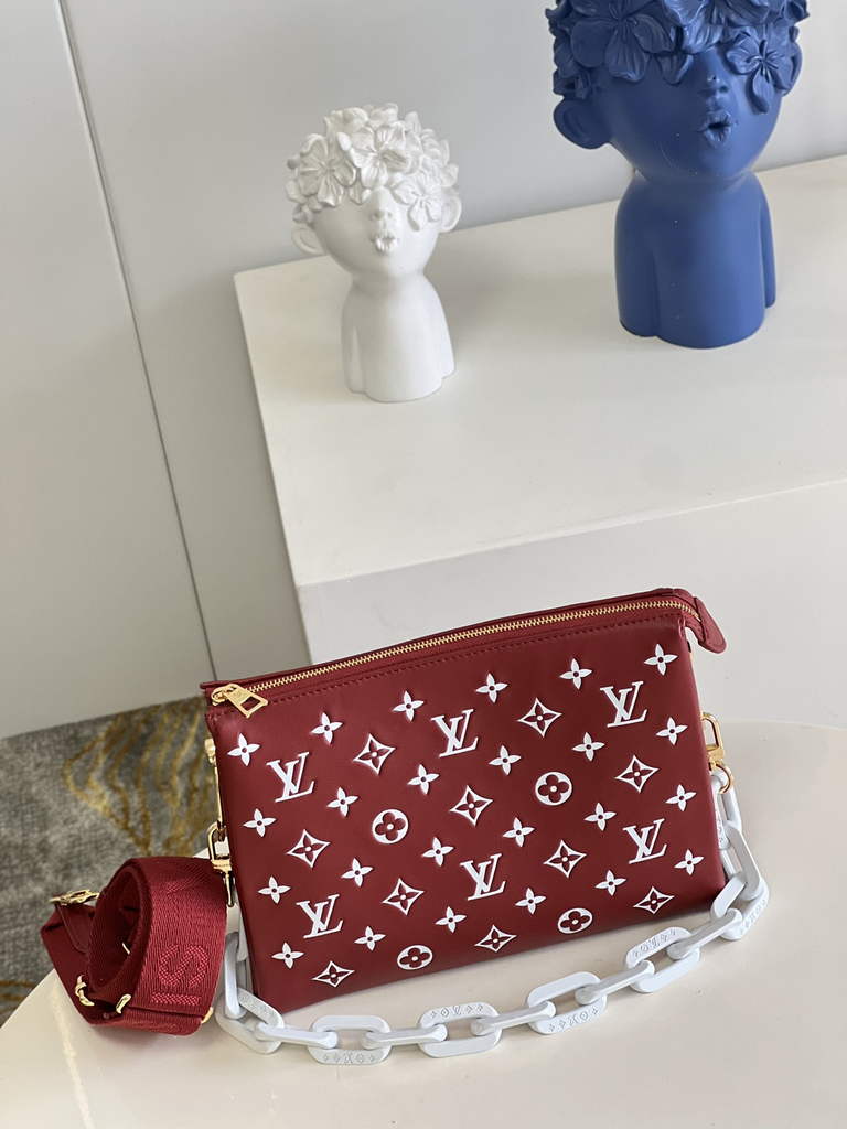 Louis Vuitton M20761 Coussin PM Handbag Lambskin Wine Red - Default Title - View 2