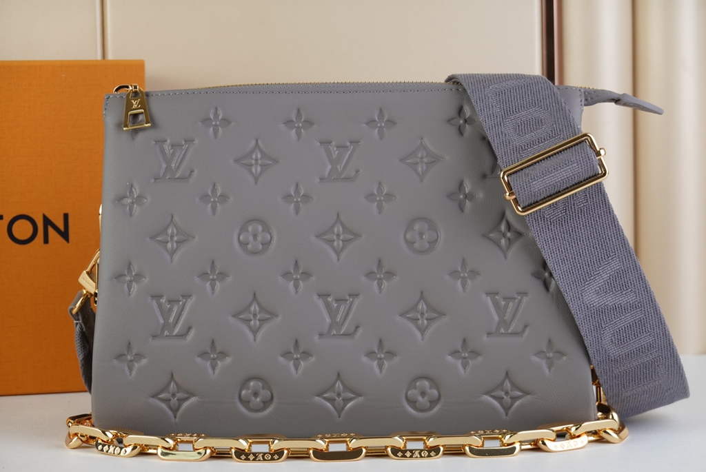 Louis Vuitton M20842 Coussin PM Handbag Lambskin Grey - Default Title - View 1