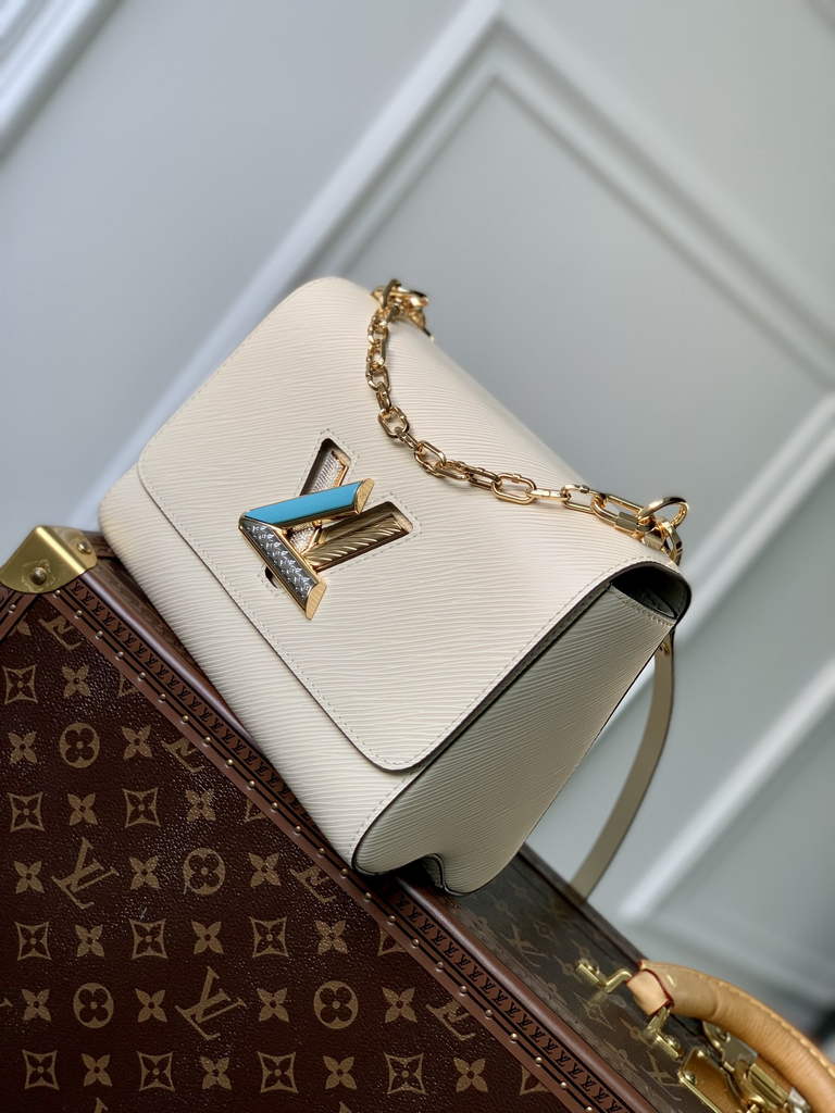 Louis Vuitton M21032 Twist MM Bag Epi Leather Quartz White - Default Title - View 1