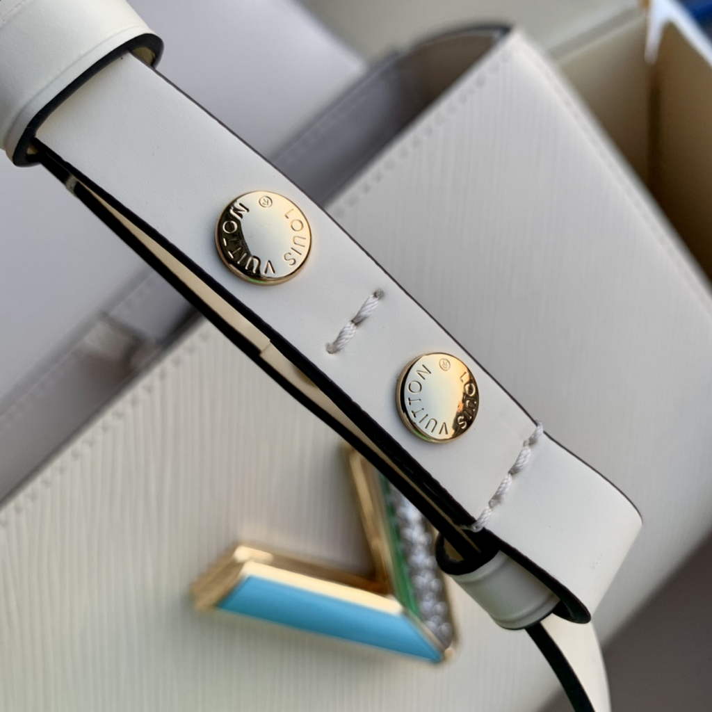 Louis Vuitton M21032 Twist MM Bag Epi Leather Quartz White - Default Title - View 6