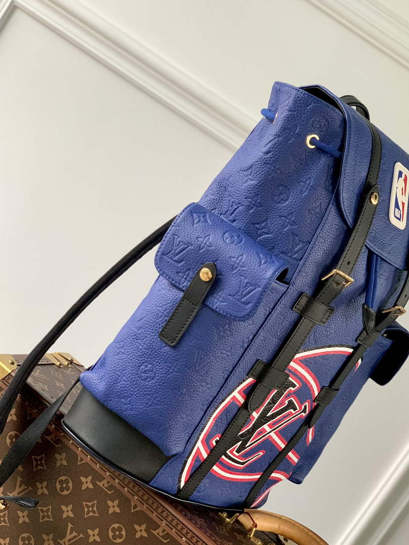 Louis Vuitton M21104 Christopher Backpack MM Leather Blue