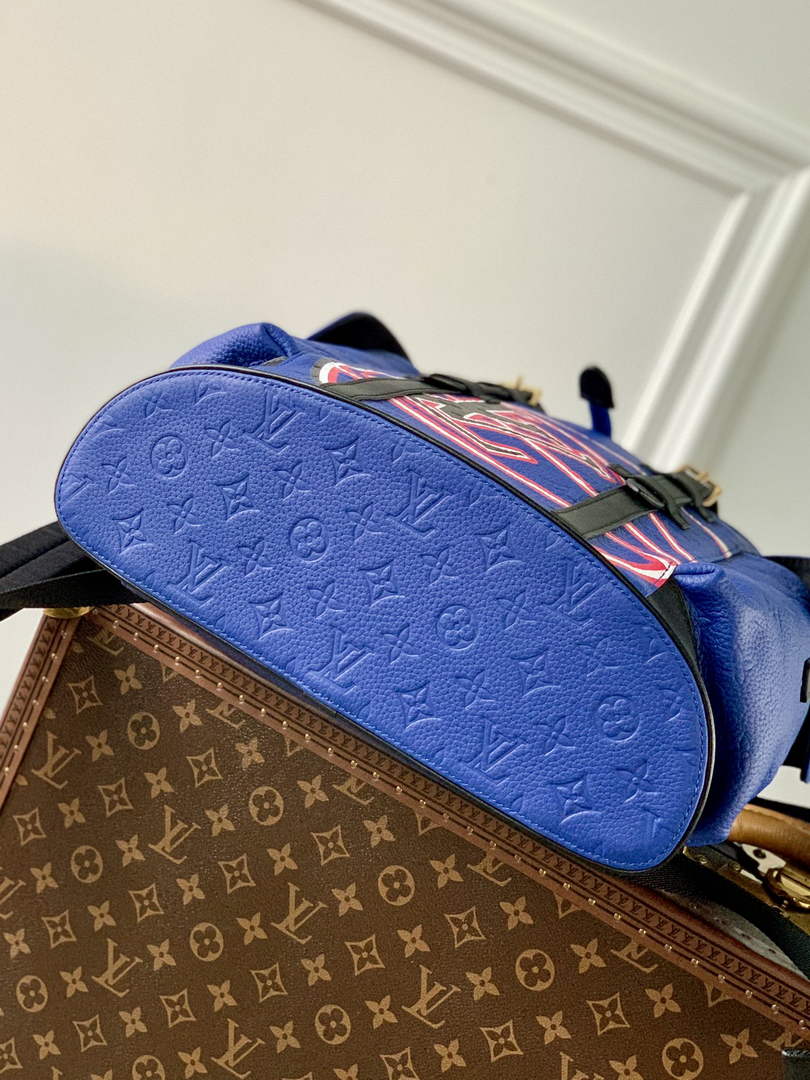 Louis Vuitton M21104 Christopher Backpack MM Leather Blue