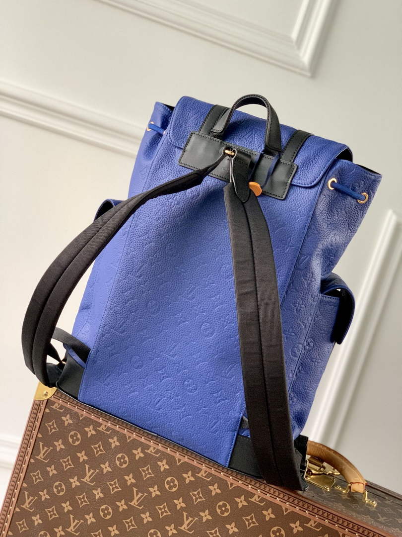 Louis Vuitton M21104 Christopher Backpack MM Leather Blue