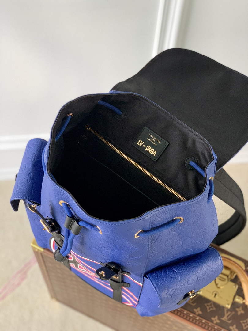 Louis Vuitton M21104 Christopher Backpack MM Leather Blue