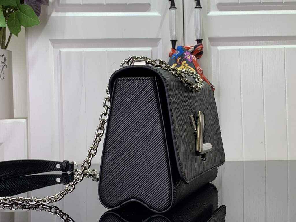 Louis Vuitton M21110 LV M21114 Twist MM Bag Epi Leather Black