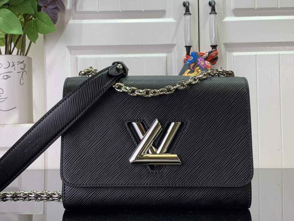 Louis Vuitton M21110 LV M21114 Twist MM Bag Epi Leather Black