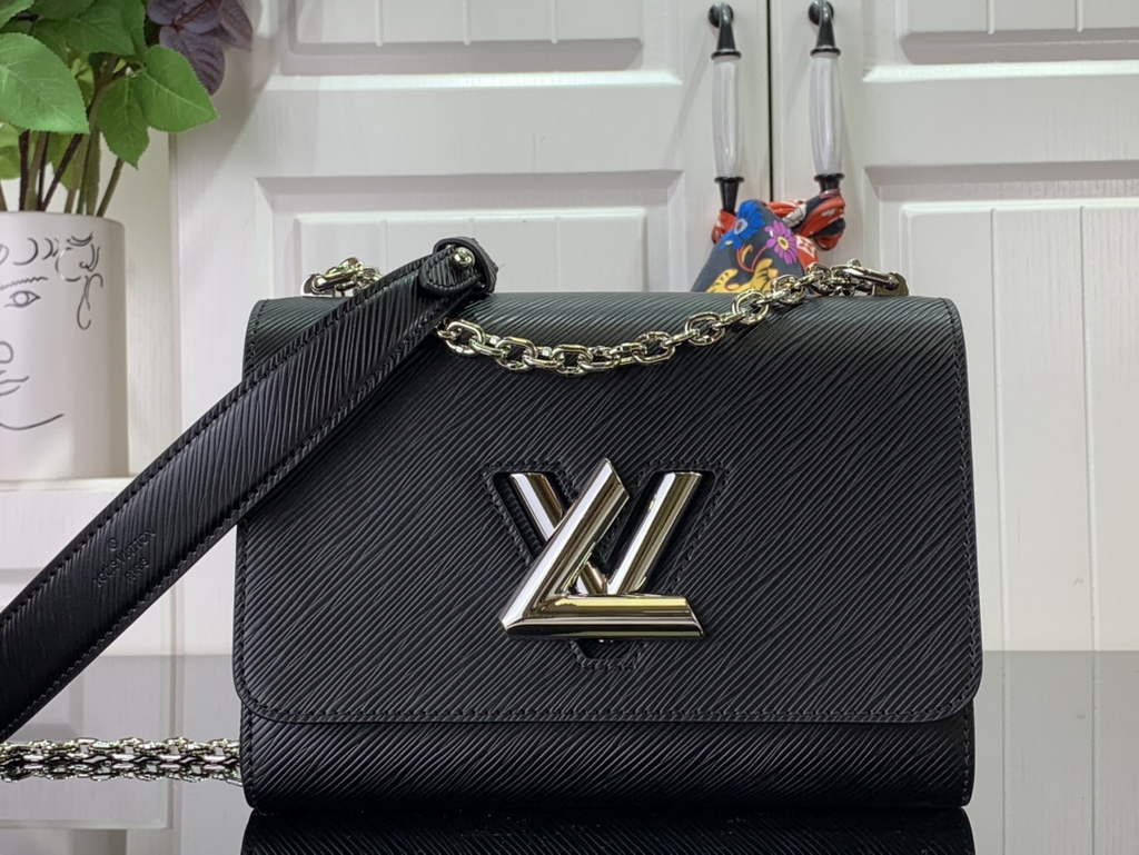 Louis Vuitton M21110 LV M21114 Twist MM Bag Epi Leather Black - Default Title - View 1
