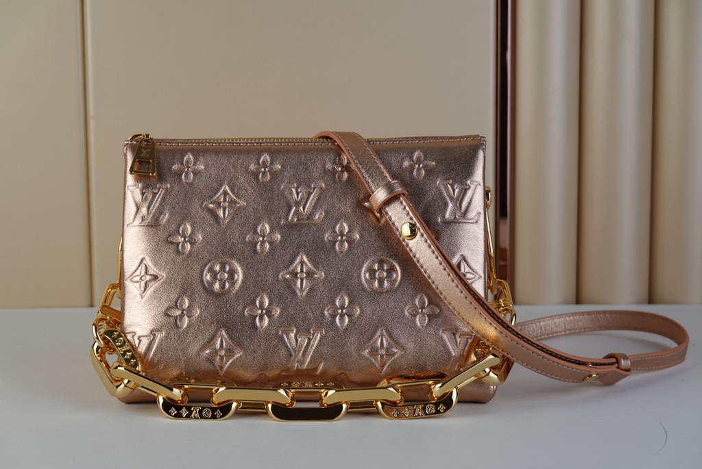 Louis Vuitton M21148 Coussin BB Handbag Calfskin Leather Pink Gold - Default Title - View 1