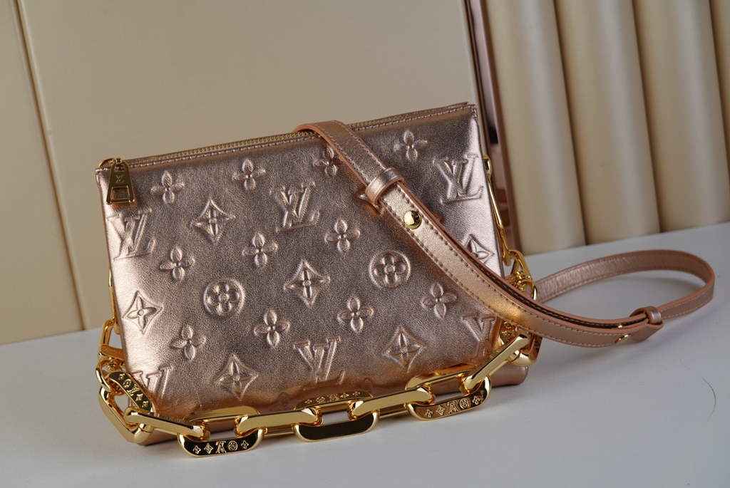 Louis Vuitton M21148 Coussin BB Handbag Calfskin Leather Pink Gold