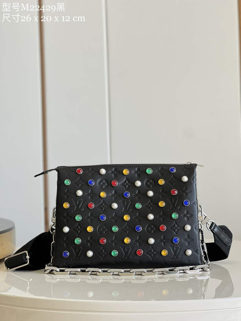 Louis Vuitton M22429 Coussin BB Handbag Calfskin Leather Black - Default Title - View 1