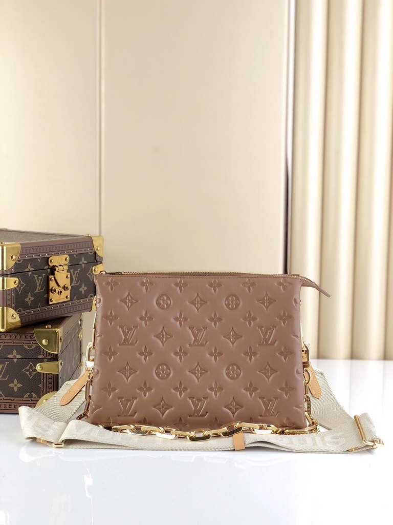 Louis Vuitton M21263 Coussin PM Handbag Lambskin Taupe - Default Title - View 1