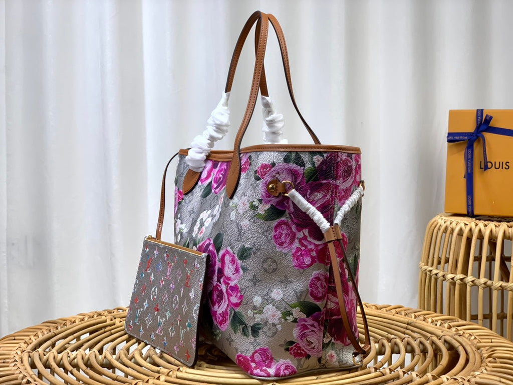 Louis Vuitton M21352 Neverfull MM Tote Bag Silver
