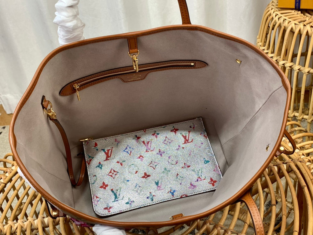 Louis Vuitton M21352 Neverfull MM Tote Bag Silver