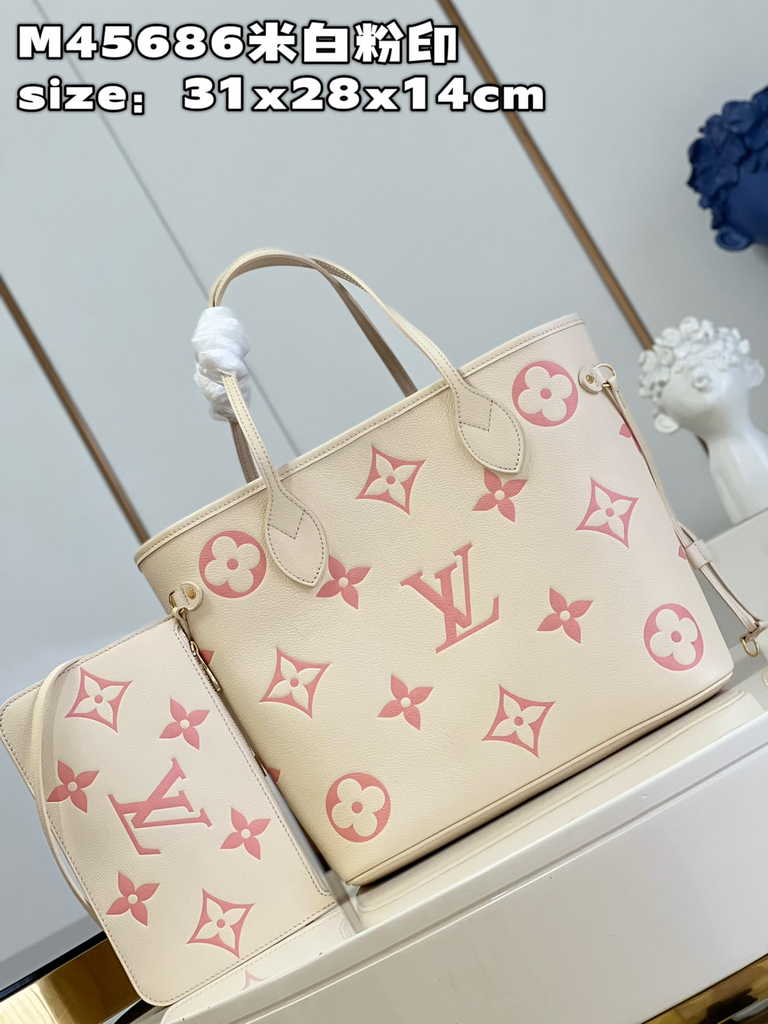Louis Vuitton M21579 Neverfull MM Bag Monogram Empreinte Leather