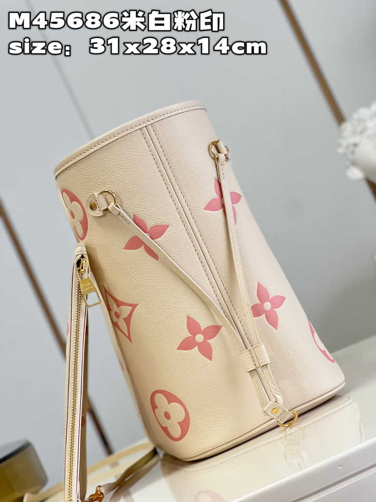 Louis Vuitton M21579 Neverfull MM Bag Monogram Empreinte Leather