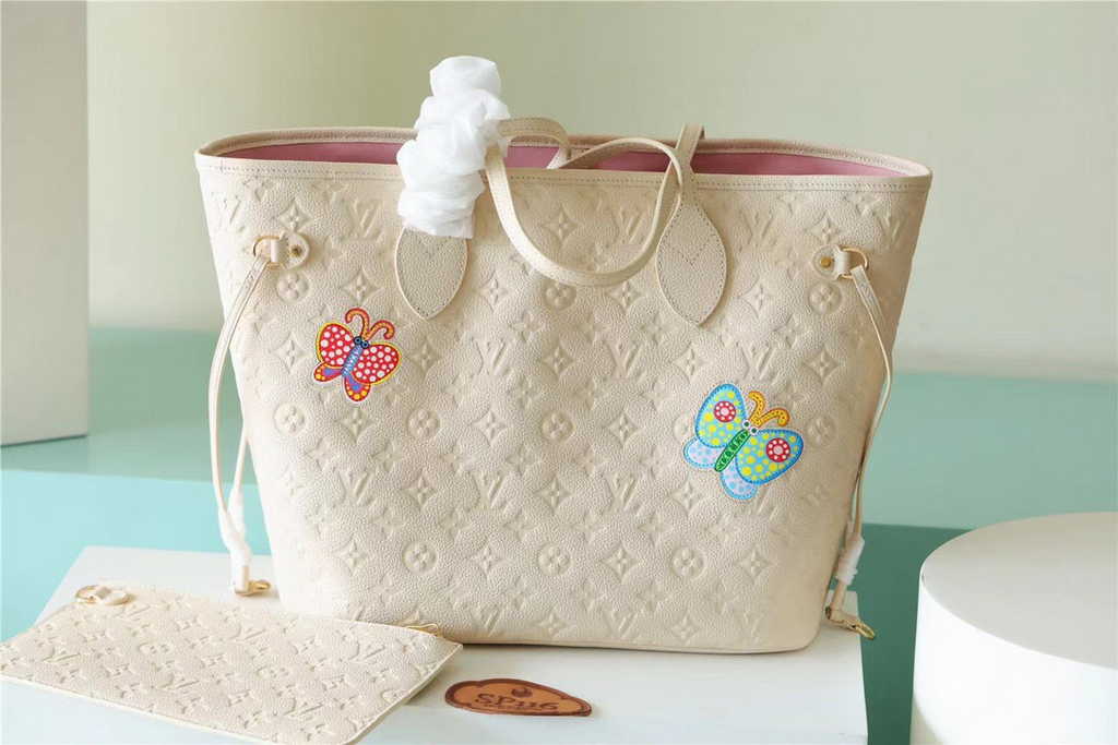 Louis Vuitton M21733 LV x YK Neverfull MM Monogram Empreinte Leather