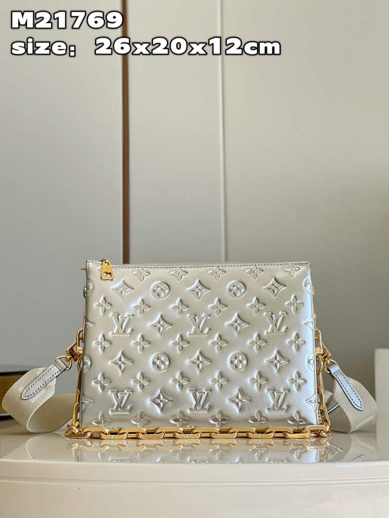 Louis Vuitton M21769 Coussin PM Handbag Lambskin Silver - Default Title - View 1