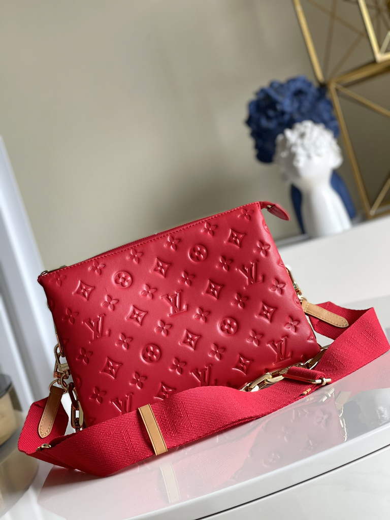 Louis Vuitton M21773 Coussin PM Handbag Lambskin Red