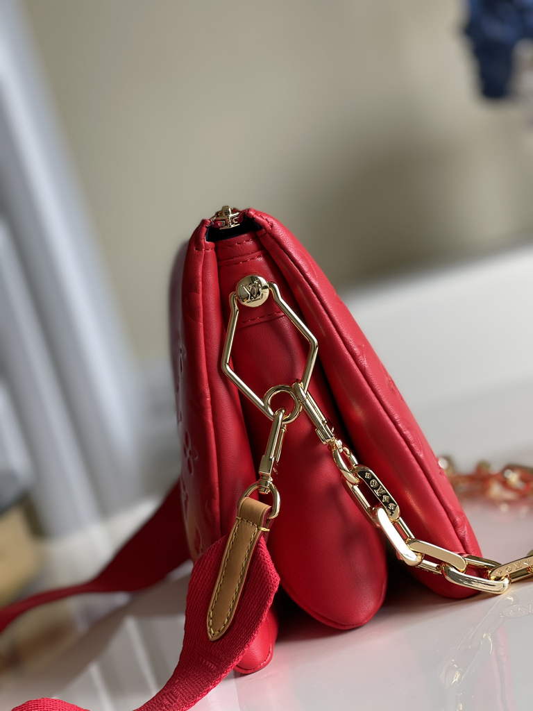 Louis Vuitton M21773 Coussin PM Handbag Lambskin Red - Default Title - View 3