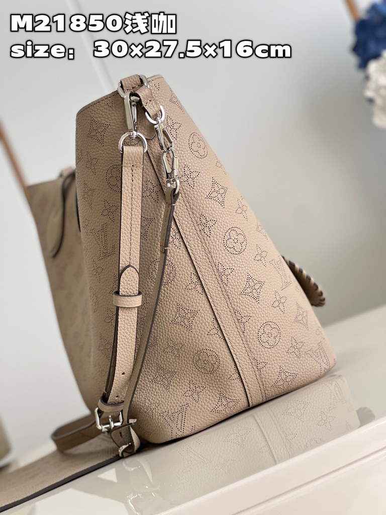 Louis Vuitton M21852 Blossom MM Bag Mahina Leather In Galet Beige - Default Title - View 4