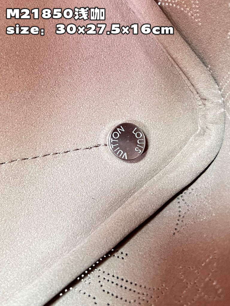 Louis Vuitton M21852 Blossom MM Bag Mahina Leather In Galet Beige - Default Title - View 8
