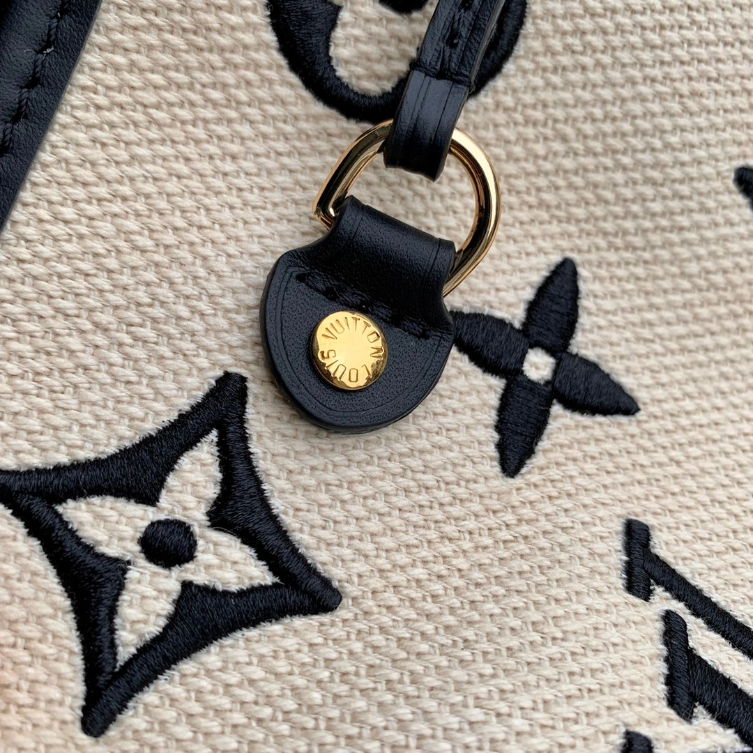 Louis Vuitton M22839 Neverfull MM Autres Toiles Monogram Black Beige