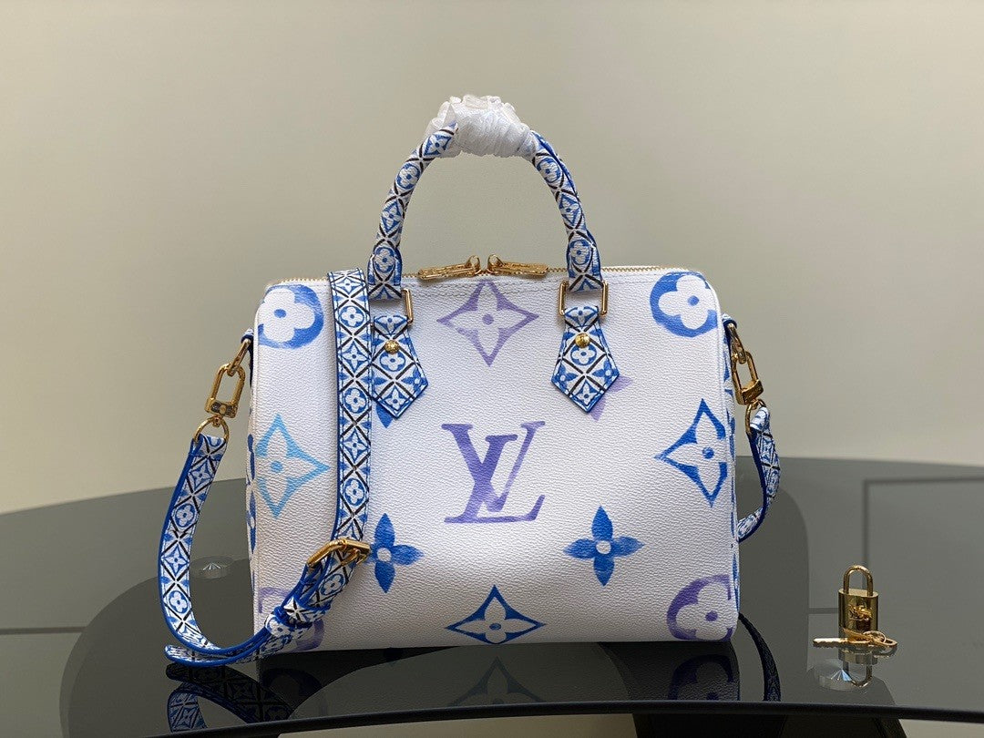 Louis Vuitton M22987 Speedy Bandoulière 25 Bag Monogram canvas Blue