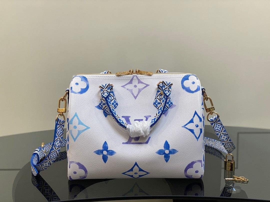 Louis Vuitton M22987 Speedy Bandoulière 25 Bag Monogram canvas Blue