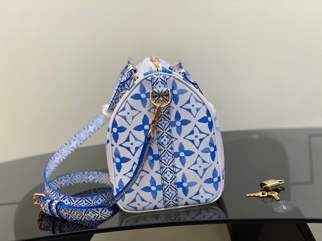 Louis Vuitton M22987 Speedy Bandoulière 25 Bag Monogram canvas Blue