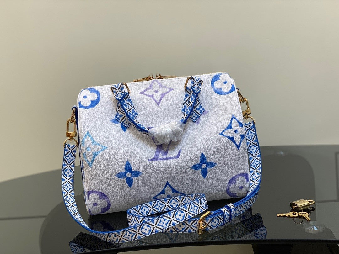 Louis Vuitton M22987 Speedy Bandoulière 25 Bag Monogram canvas Blue