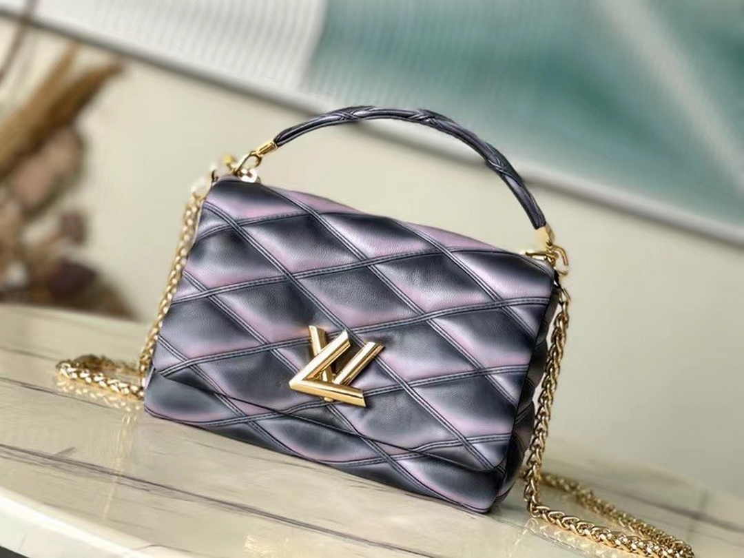 Louis Vuitton M23569 GO-14 MM Malletage Shoulder Bag Black Lambskin