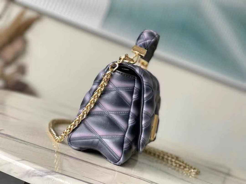 Louis Vuitton M23569 GO-14 MM Malletage Shoulder Bag Black Lambskin