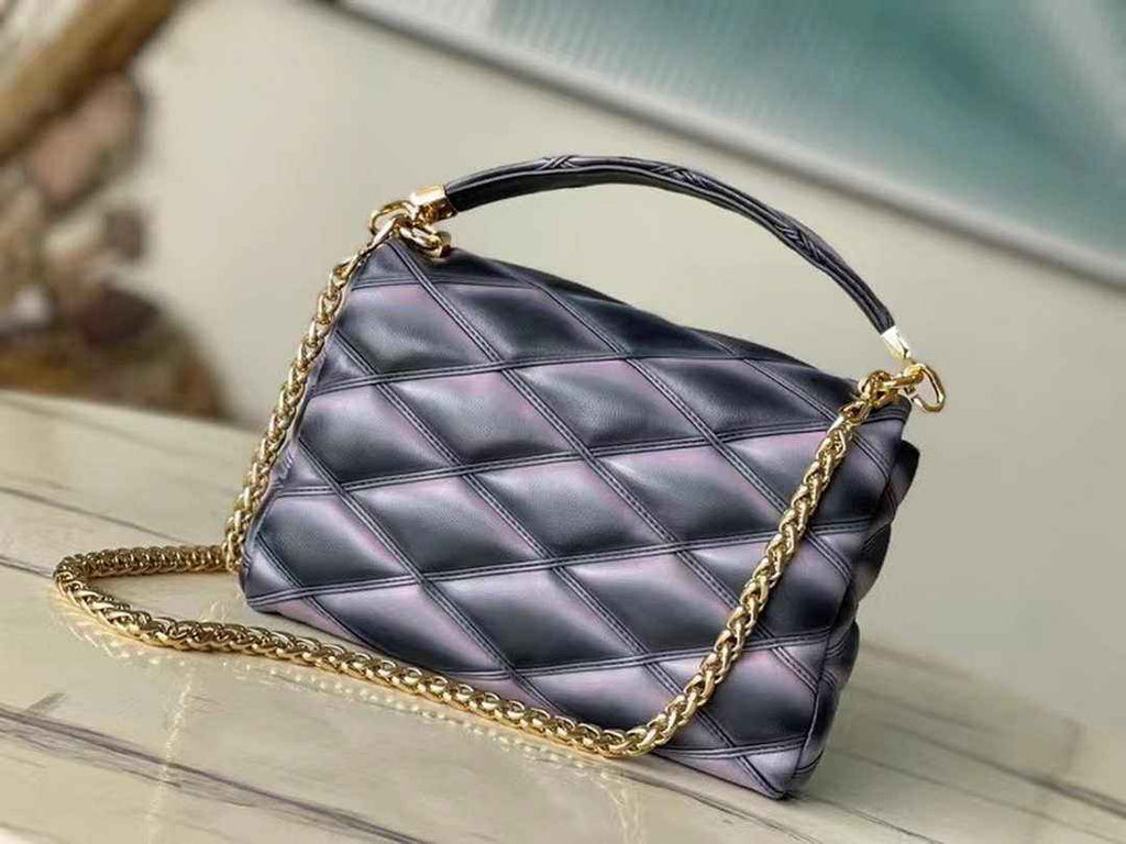 Louis Vuitton M23569 GO-14 MM Malletage Shoulder Bag Black Lambskin