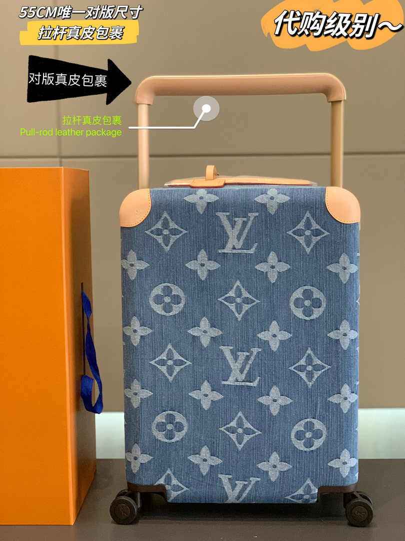 Louis Vuitton M24314 HORIZON 55 Bleu Denim Monogram Canvas