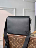 Louis Vuitton M30850 District PM Taiga Leather Bag Black