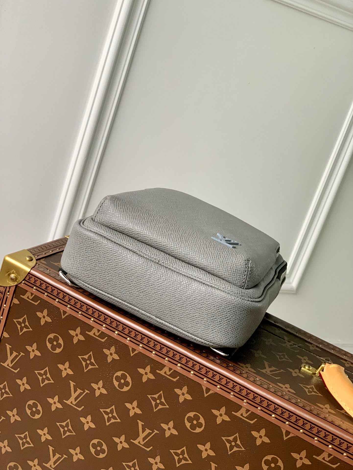 Louis Vuitton M30859 Avenue Slingbag Bag Taïga Leather Gray