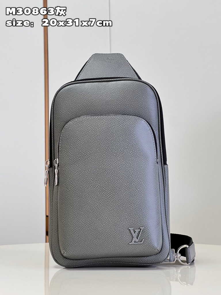 Louis Vuitton M30863 Avenue Slingbag Bag gray Taiga cowhide leather